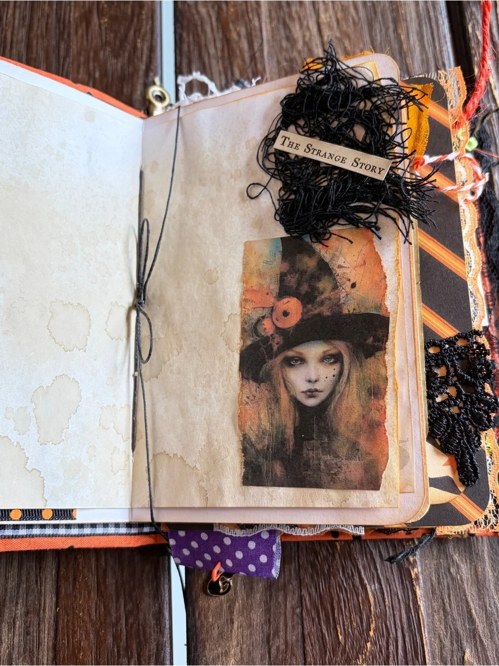 Halloween Junk Journal Small Handmade Decorated 3 Sig Pumpkin Jack O Lantern